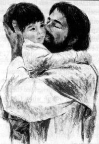 jul15a, Jesus hugs a child